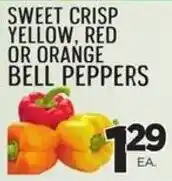 Zuppardo's Sweet crisp yellow, red or orange bell peppers offer