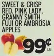 Zuppardo's Sweet & crisp red, pink lady, granny smith, fuji or ambrosia apples offer