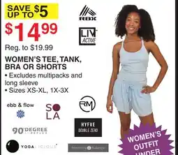 Dunham's Sports WOMEN'S TEE, TANK, BRA OR SHORTS offer