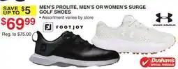 Dunham's Sports MEN'S PROLITE, MEN'S OR WOMEN'S SURGE GOLF SHOES offer
