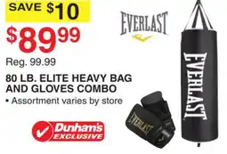 Dunham's Sports 80 LB. ELITE HEAVY BAG AND GLOVES COMBO offer