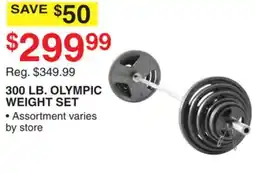 Dunham's Sports 300 LB. OLYMPIC WEIGHT SET offer