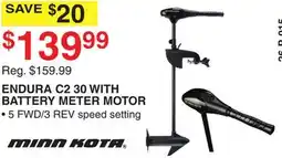 Dunham's Sports MINN KOTA ENDURA C2 30 WITH BATTERY METER MOTOR offer