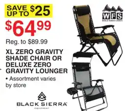 Dunham's Sports XL ZERO GRAVITY SHADE CHAIR OR DELUXE ZERO GRAVITY LOUNGER offer
