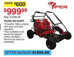 Dunham's Sports VIPER VK200 GO-KART offer