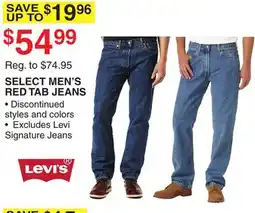 Dunham's Sports SELECT MEN'S RED TAB JEANS offer