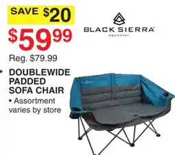 Dunham's Sports BLACK SIERRA DOUBLEWIDE PADDED SOFA CHAIR offer