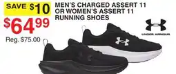 Dunham's Sports MEN'S CHARGED ASSERT 11 OR WOMEN'S ASSERT 11 RUNNING SHOES offer
