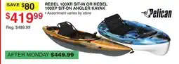 Dunham's Sports REBEL 100XR SIT-IN OR REBEL 100XP SIT-ON ANGLER KAYAK offer