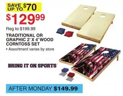 Dunham's Sports TRADITIONAL OR GRAPHIC 2' X 4' WOOD CORNTOSS SET offer