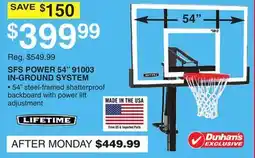 Dunham's Sports LIFETIME SFS POWER 54 91003 IN-GROUND SYSTEM offer