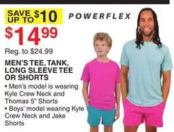 Dunham's Sports POWERFLEX MEN'S TEE, TANK, LONG SLEEVE TEE OR SHORTS offer