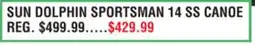 Dunham's Sports SUN DOLPHIN SPORTSMAN 14 SS CANOE offer