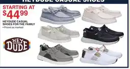 Dunham's Sports HEYDUDE CASUAL SHOES FOR THE FAMILY offer