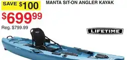 Dunham's Sports LIFETIME MANTA SIT-ON ANGLER KAYAK offer