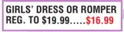Dunham's Sports GIRLS' DRESS OR ROMPER offer