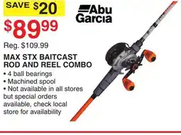 Dunham's Sports MAX STX BAITCAST ROD AND REEL COMBO offer