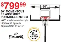 Dunham's Sports 60 MOMENTOUS EZ ASSEMBLY PORTABLE SYSTEM offer