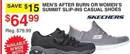 Dunham's Sports MEN'S AFTER BURN OR WOMEN'S SUMMIT SLIP-INS CASUAL SHOES offer