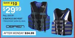 Dunham's Sports OBRIEN 4 BUCKLE SKI VEST offer