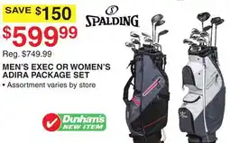 Dunham's Sports SPALDING MEN'S EXEC OR WOMEN'S ADIRA PACKAGE SET offer