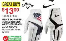 Dunham's Sports MEN'S DURAFEEL SERIES OR USA WEATHER SPANN GOLF GLOVE offer