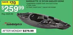 Dunham's Sports MARQUETTE 10' SIT-ON ANGLER KAYAK offer