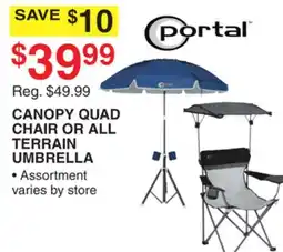 Dunham's Sports PORTAL CANOPY QUAD CHAIR OR ALL TERRAIN UMBRELLA offer