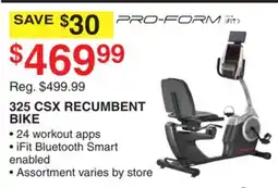 Dunham's Sports PRO-FORM 325 CSX RECUMBENT BIKE offer