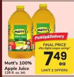 Safeway Mott's 100% Apple Juice offer