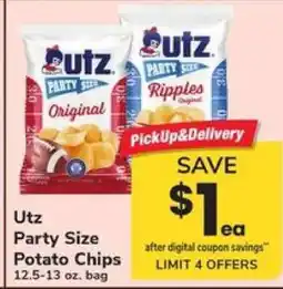 Safeway Utz Party Size Potato Chips offer