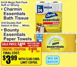 SuperFresh • Charmin Essentials Bath Tissue • Bounty Essentials Paper Towels offer