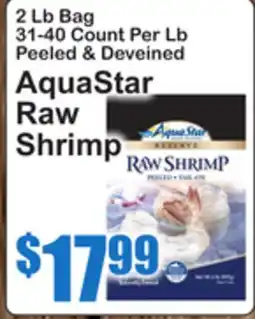 SuperFresh AquaStar RESERVE RAW SHRIMP PEELED • TAIL-ON offer