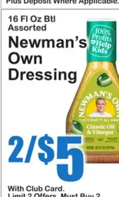 SuperFresh Newman's Own Dressing offer