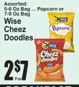 SuperFresh Assorted: 5-6 Oz Bag ... Popcorn or 7-9 Oz Bag Wise Cheez Doodles offer