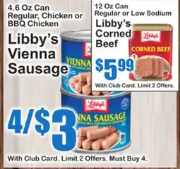 SuperFresh Libby's Vienna Sausage, Libby's Corned Beef offer