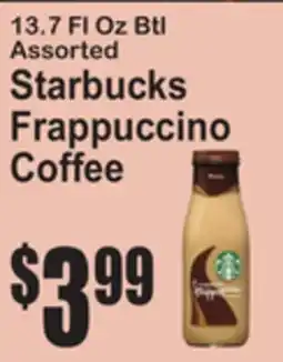 SuperFresh 13.7 Fl Oz Btl Assorted Starbucks Frappuccino Coffee offer