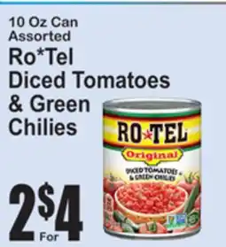 SuperFresh 10 Oz Can Assorted Ro*Tel Diced Tomatoes & Green Chilies offer