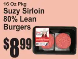 SuperFresh Suzy Sirloin 80% Lean Burgers offer