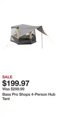 Cabela's Bass Pro Shops 4-Person Hub Tent offer
