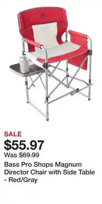 Cabela's Bass Pro Shops Magnum Director Chair with Side Table - Red/Gray offer