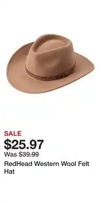 Cabela's RedHead Western Wool Felt Hat offer
