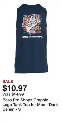 Cabela's Bass Pro Shops Graphic Logo Tank Top for Men - Dark Denim - S offer