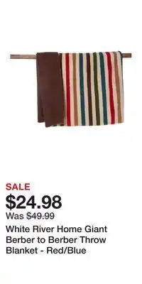 Cabela's White River Home Giant Berber to Berber Throw Blanket - Red/Blue offer