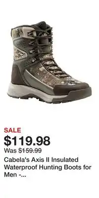 Cabela's Cabela's Axis II Insulated Waterproof Hunting Boots for Men - TrueTimber Strata - 8M offer