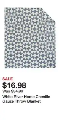 Cabela's White River Home Chenille Gauze Throw Blanket offer
