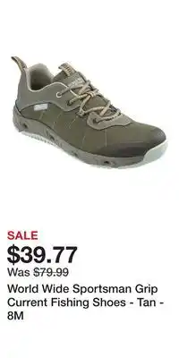 Cabela's World Wide Sportsman Grip Current Fishing Shoes - Tan - 8M offer