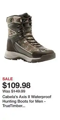 Cabela's Cabela's Axis II Waterproof Hunting Boots for Men - TrueTimber Strata - 8M offer