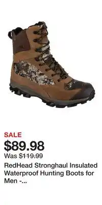 Cabela's RedHead Stronghaul Insulated Waterproof Hunting Boots for Men - TrueTimber Strata - 8M offer