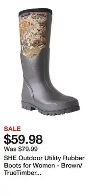 Cabela's SHE Outdoor Utility Rubber Boots for Women - Brown/TrueTimber Strata - 6M offer